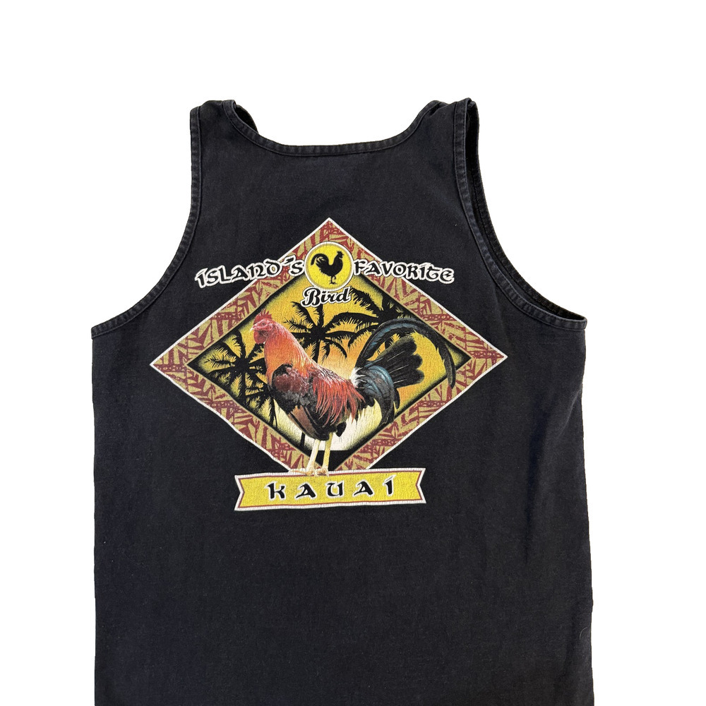 Kauai Rooster Shirt Mens Medium‎ Tank Top Hawaii Chicken Island Bird Graphic
